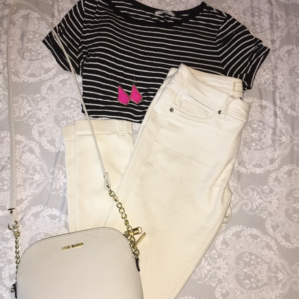 Cream Straight Skinny Jeans